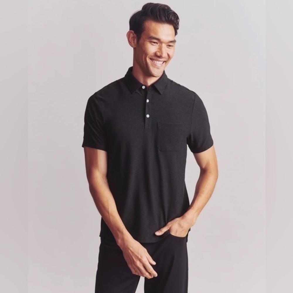 RHONE Black Heather WFH Short Sleeve Polo Size Extra Large